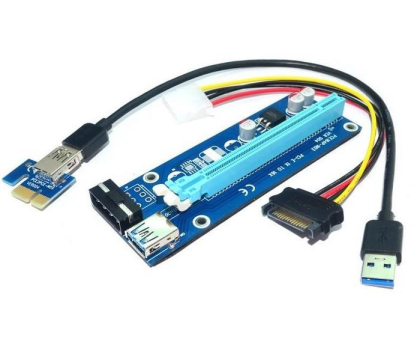 Akcesorium do obudowy Qoltec Riser PCi-E 1x-16x USB 3.0 SATA/ IDE Molex